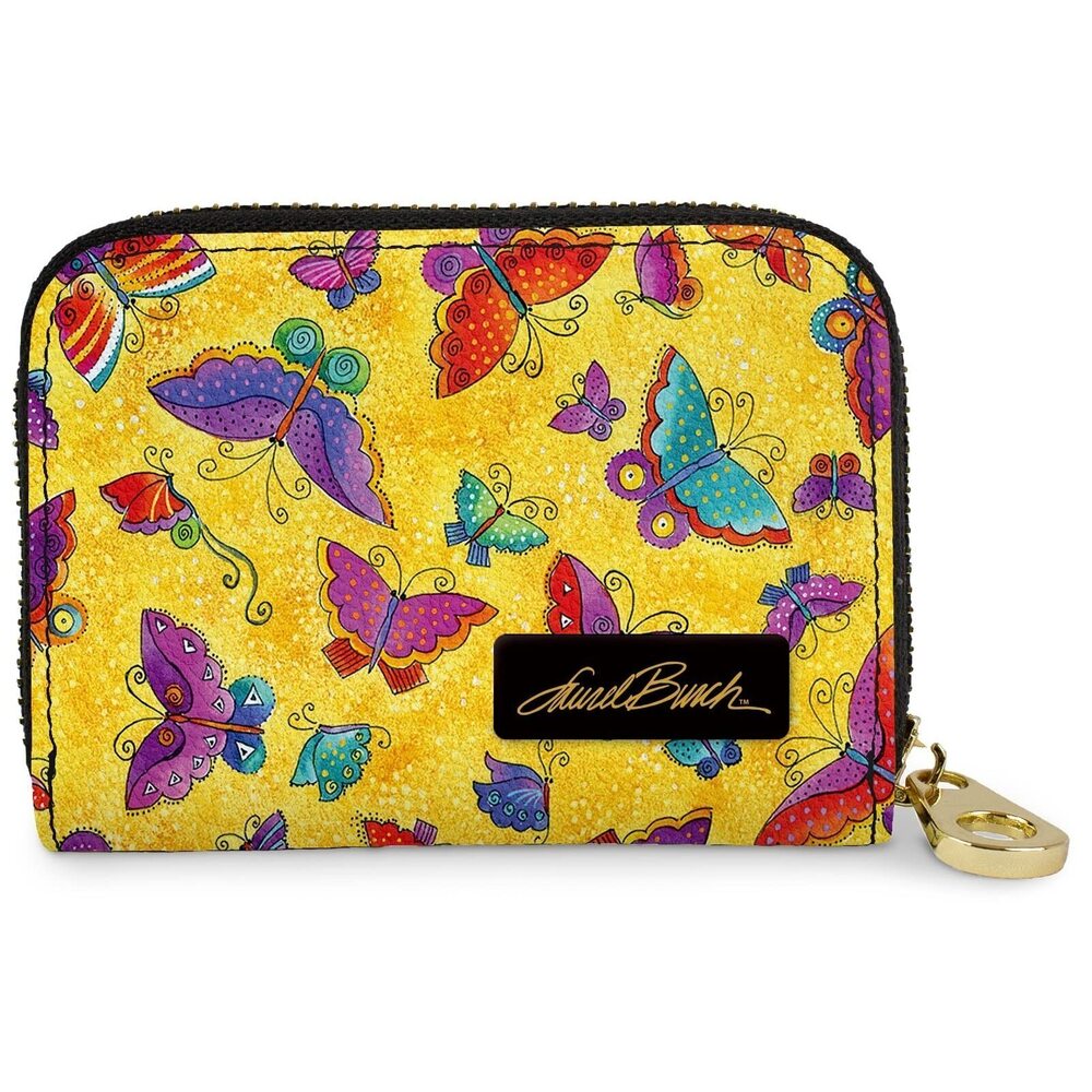 9853 RFID Secure Armored Zipper Wallet by Laurel Burch Flutterbyes